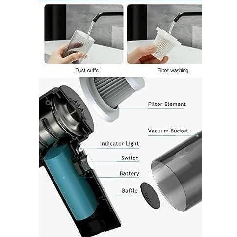 Portable Mini Air Duster & Vacuum Cleaner | Cordless & Rechargeable vacuum cleaner