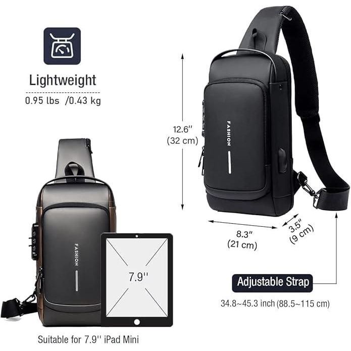 Unisex Leather Sling Bag – Stylish Crossbody Bag for Men & Women