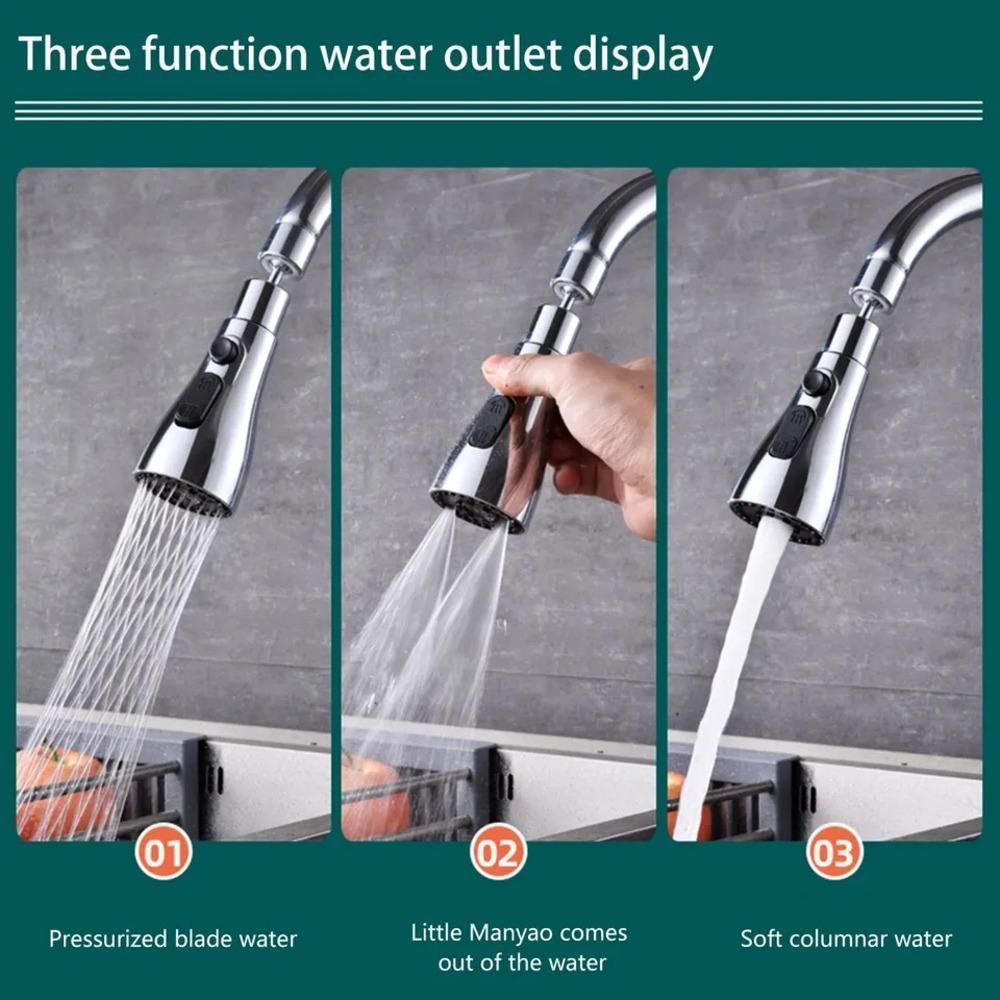 3-Mode Kitchen Sink Faucet – Stainless Steel Tap with Adjustable Water Flow