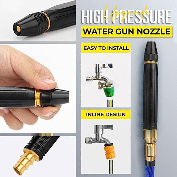 🧼 Portable High Pressure Washing Water Nozzle – Durable Brass Jet Spray