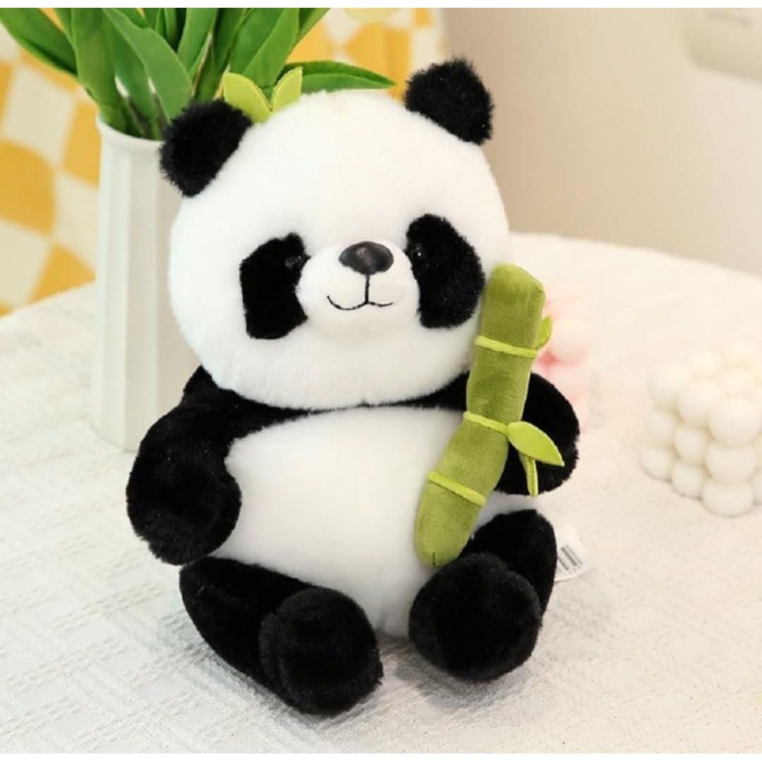 🐼 Cute Panda Plush with Bamboo – Your Adorable Cuddly Companion!