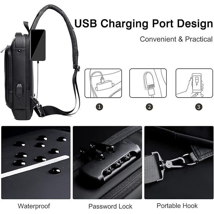 Unisex Leather Sling Bag – Stylish Crossbody Bag for Men & Women