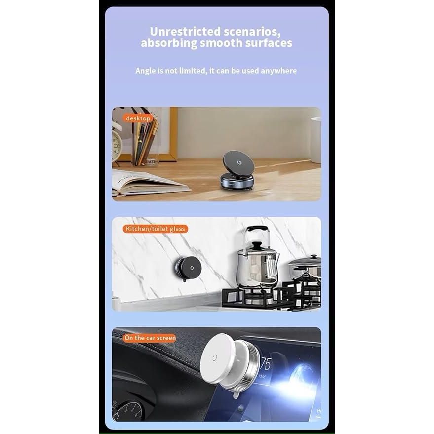 Magnetic Suction Phone Holder – 360° Rotating Universal Stand for Car