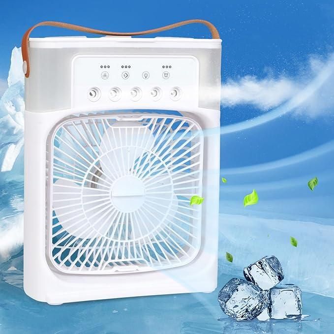 Compact mist fan with 3-in-1 cooling features
