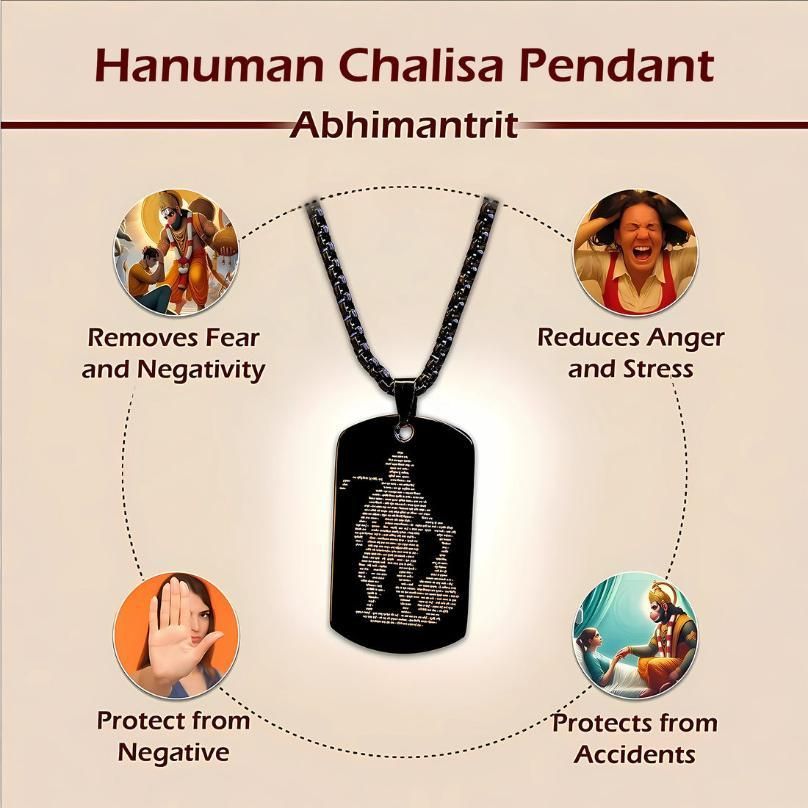 Hanuman Chalisa Pendant with Chain – Spiritual Locket for Men