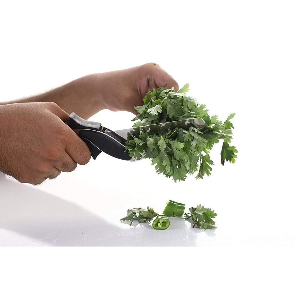 2-in-1 Kitchen Knife & Food Chopper with Built-in Cutting Board