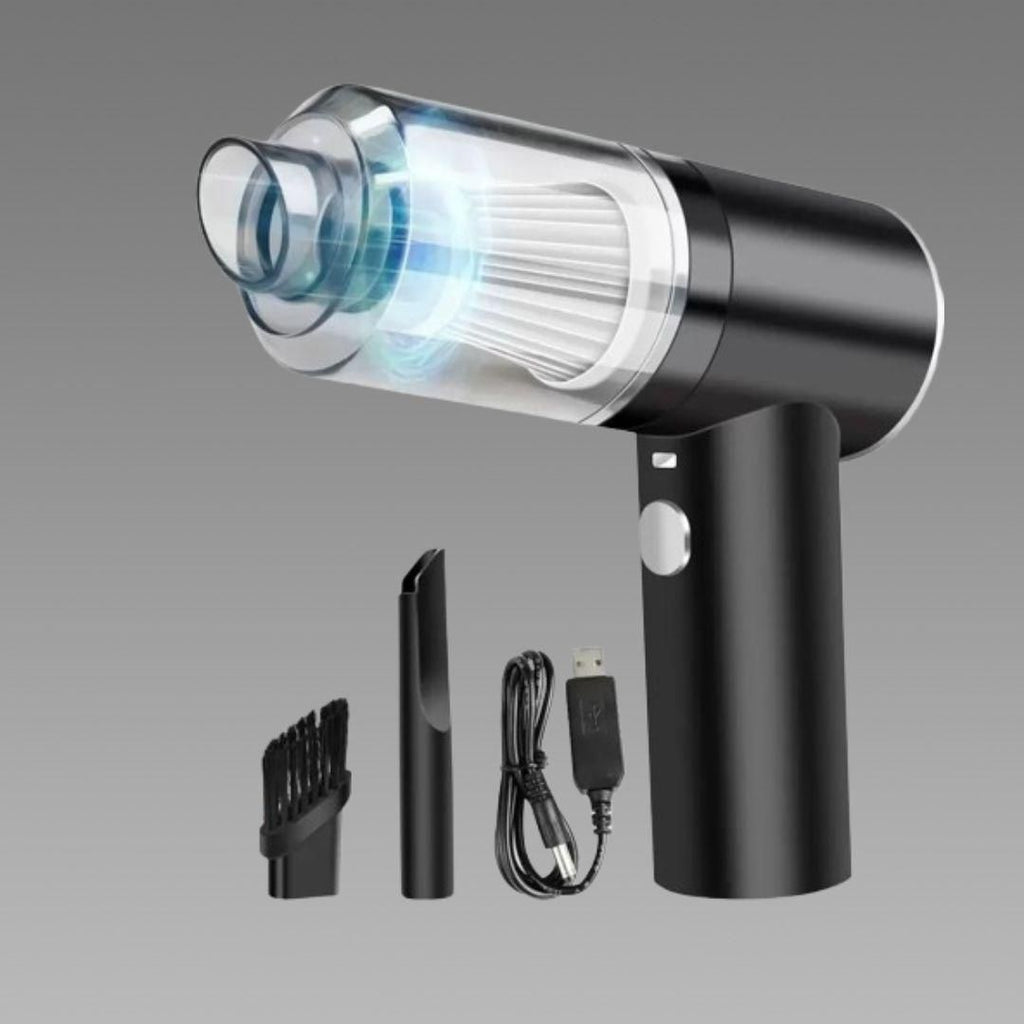 Portable cordless air duster and mini vacuum cleaner for car and home