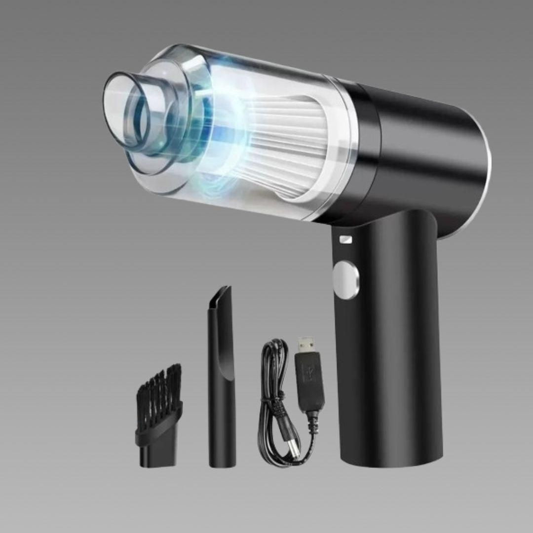 Portable cordless air duster and mini vacuum cleaner for car and home