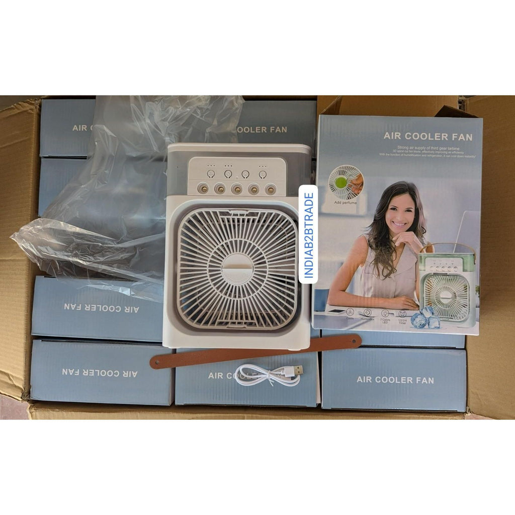 Portable USB Mist Fan Air Cooler – Mini Air Conditioner with Humidifier & Mist Spray
