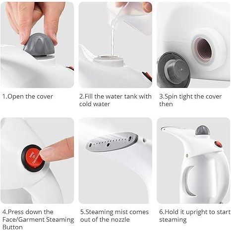 Fast Heat-Up Portable Handheld Garment & Facial Steamer – Dual Use, Travel-Friendly