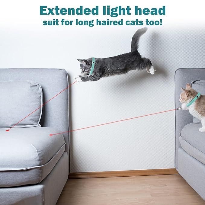 🐾 Pet Laser Collar Self-Teasing Toy – Interactive LED Cat Toy (Rechargeable)