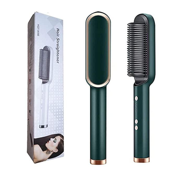 Professional 3-in-1 Electric Hair Straightener Comb Brush – Straighten, Detangle & Style