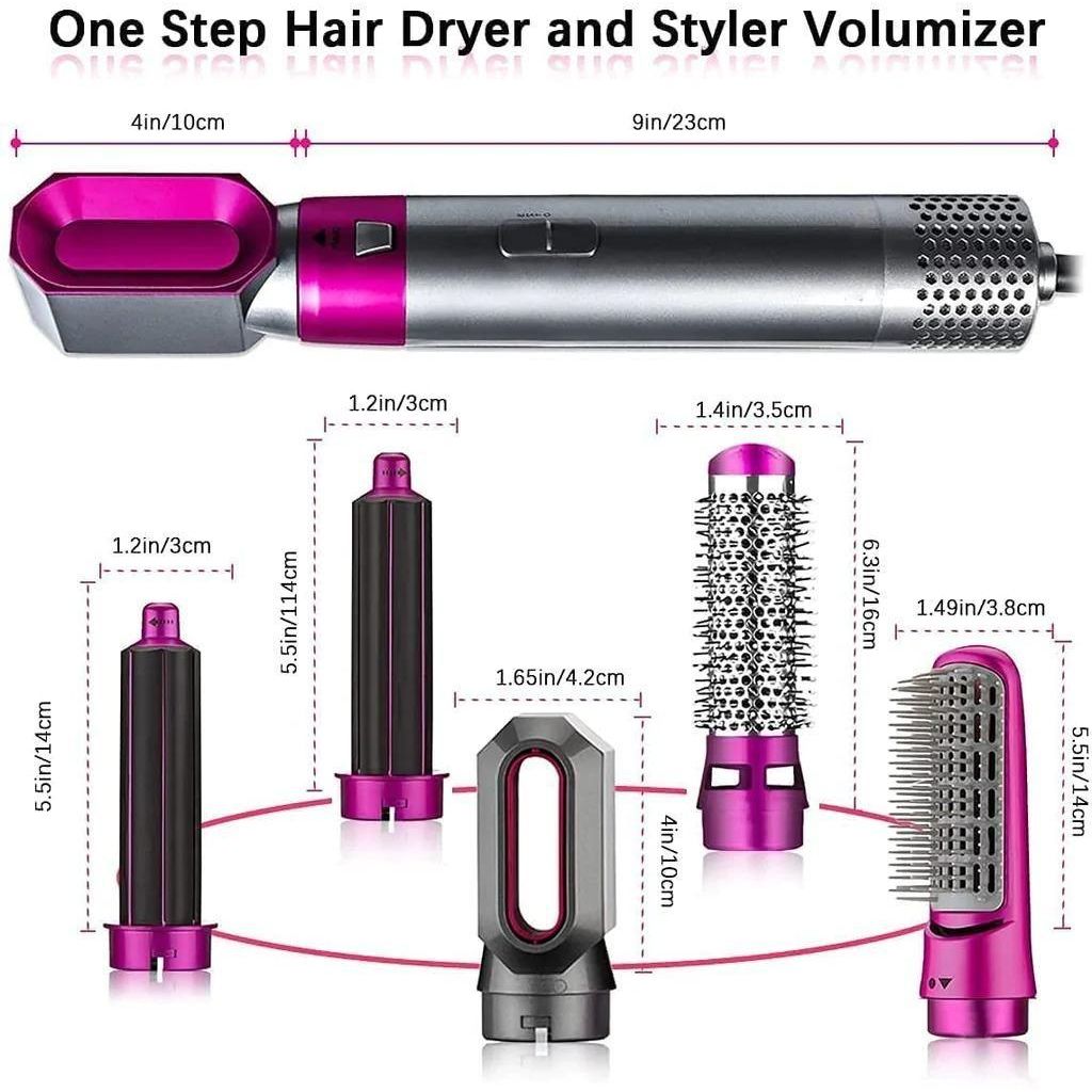 5-in-1 Multifunctional Hair Dryer & Styling Tool – Detachable Hot Air Comb with Negative Ion Technology