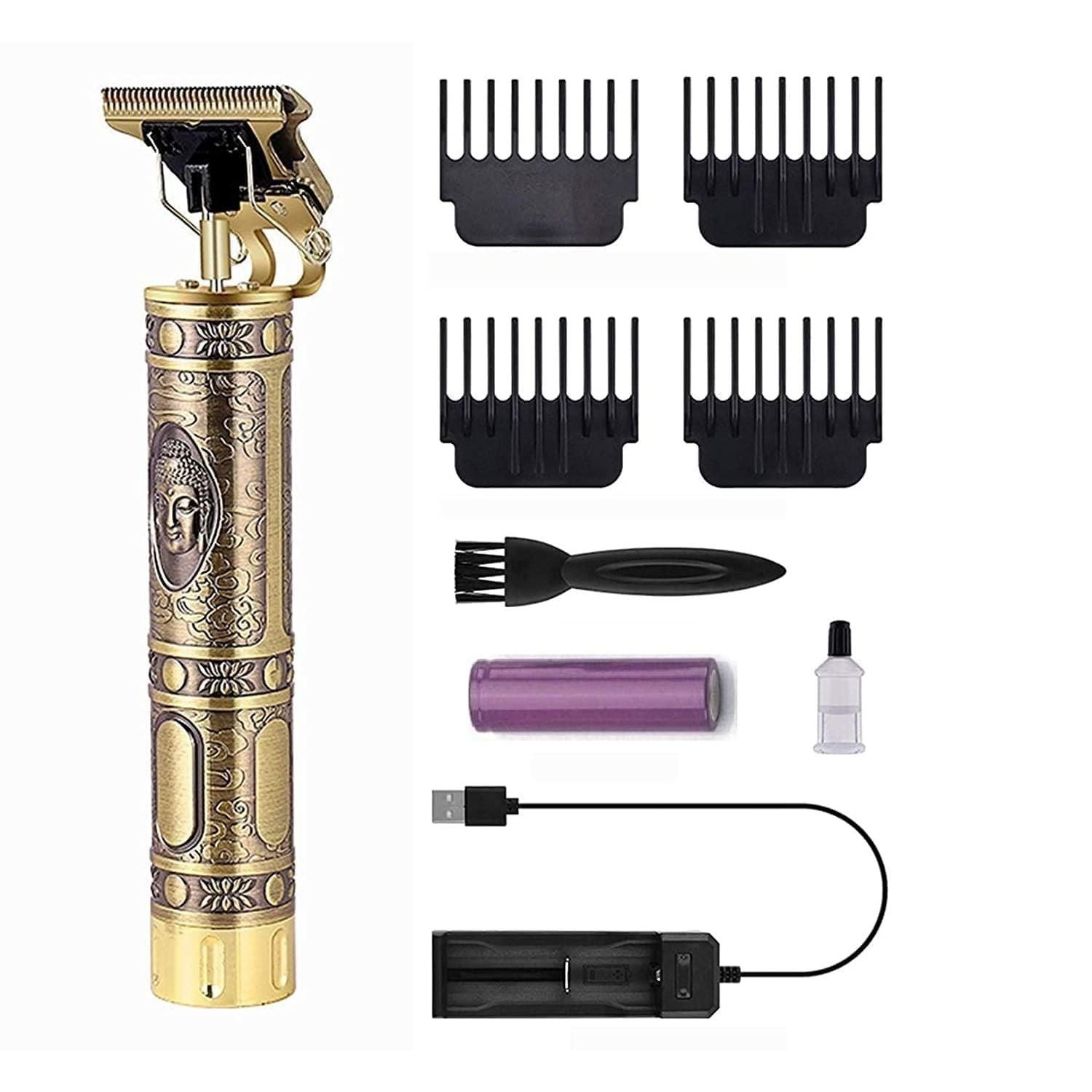 Retro Golden Trimmer – Professional Cordless Hair Clipper for Men