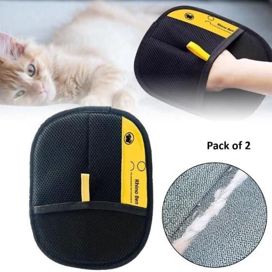 🐾 Double-Sided Pet Hair Removal Gloves – Gentle Grooming & Shedding Solution