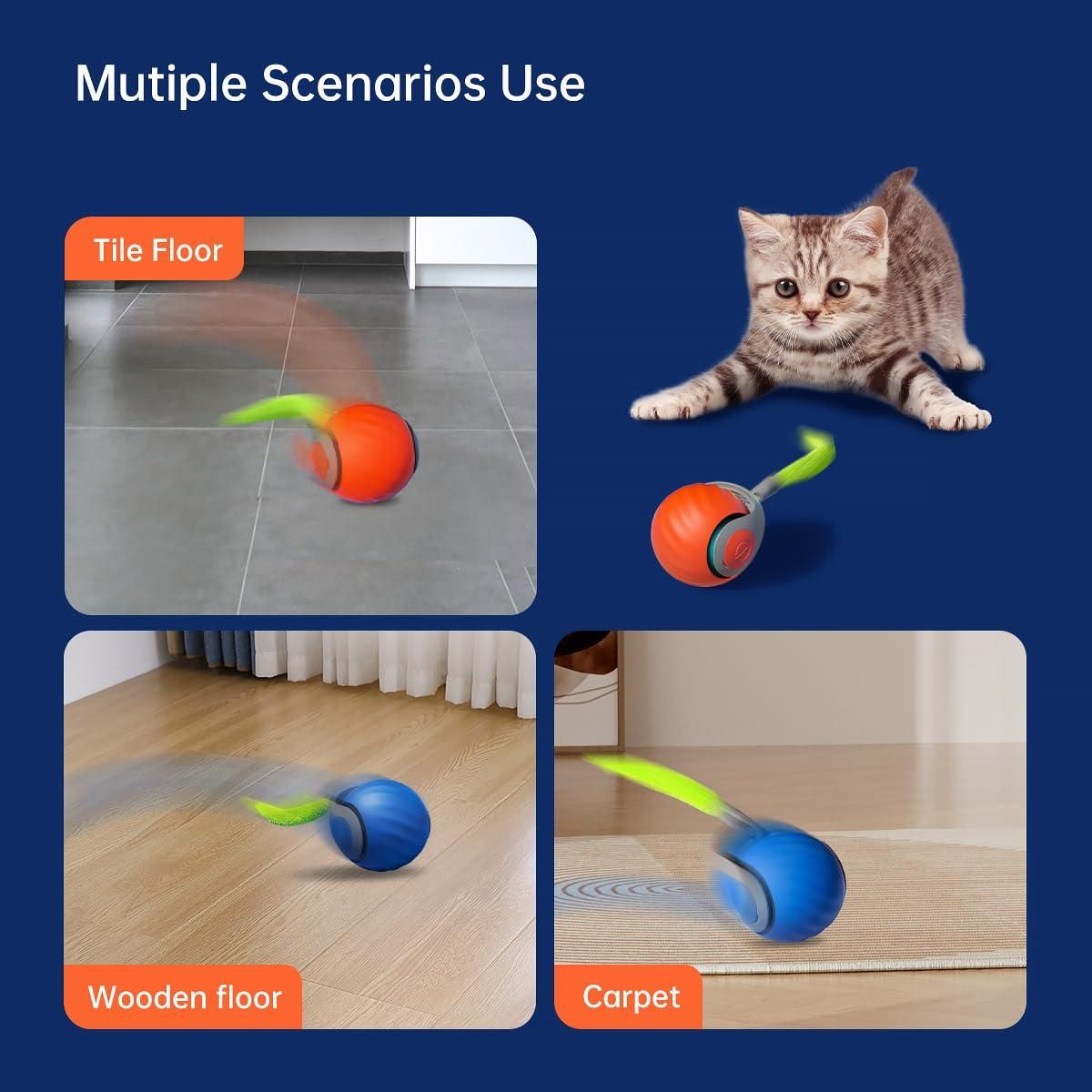 🐾 Rolling Ball Cat Toy – Smart Interactive USB Rechargeable Toy for Cats