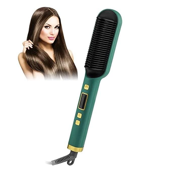 Professional 3-in-1 Electric Hair Straightener Comb Brush – Straighten, Detangle & Style