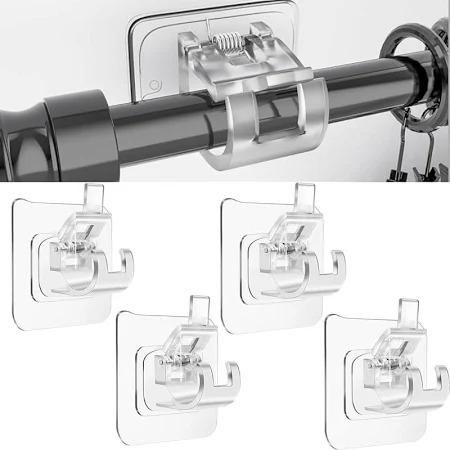 Self-Adhesive Rod Clips Hooks – Wall Mount Holders