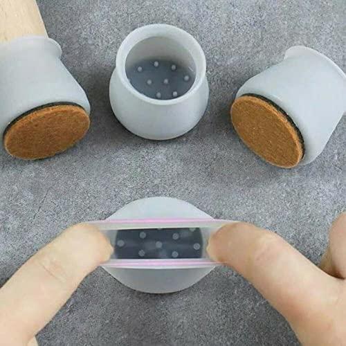 NOBILEA Silicone Chair Leg Covers with Felt Bottom – Multi-Shape, Floor Protectors (6pcs, Multicolour)