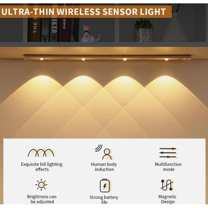 LED Motion Sensor Cabinet Light – USB Rechargeable Under Cabinet Lamp