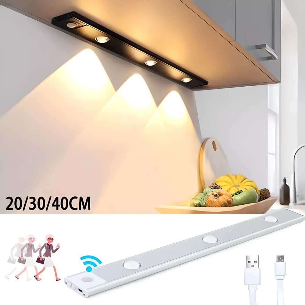 LED Motion Sensor Cabinet Light – USB Rechargeable Under Cabinet Lamp
