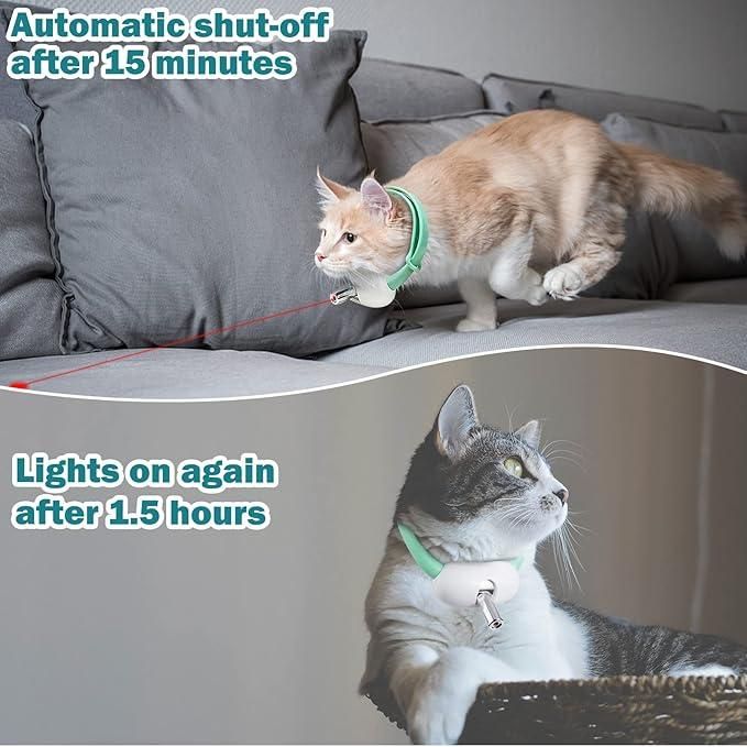 🐾 Pet Laser Collar Self-Teasing Toy – Interactive LED Cat Toy (Rechargeable)