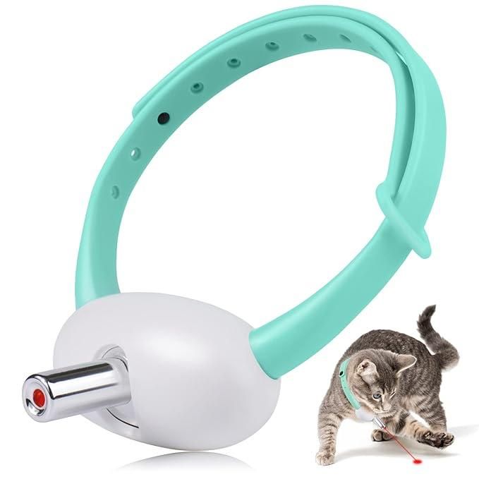 🐾 Pet Laser Collar Self-Teasing Toy – Interactive LED Cat Toy (Rechargeable)