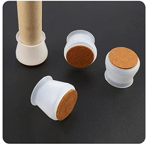 NOBILEA Silicone Chair Leg Covers with Felt Bottom – Multi-Shape, Floor Protectors (6pcs, Multicolour)