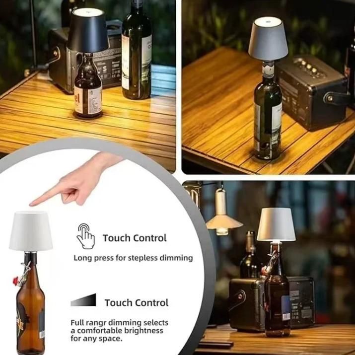Rechargeable bottle lamp for home and bar decor