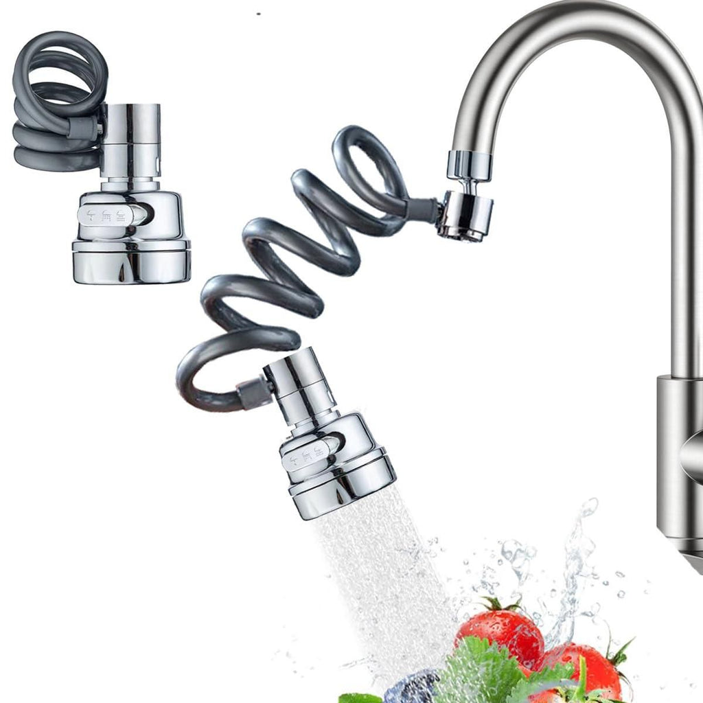360° adjustable sink sprayer attachment on faucet – silver finish”