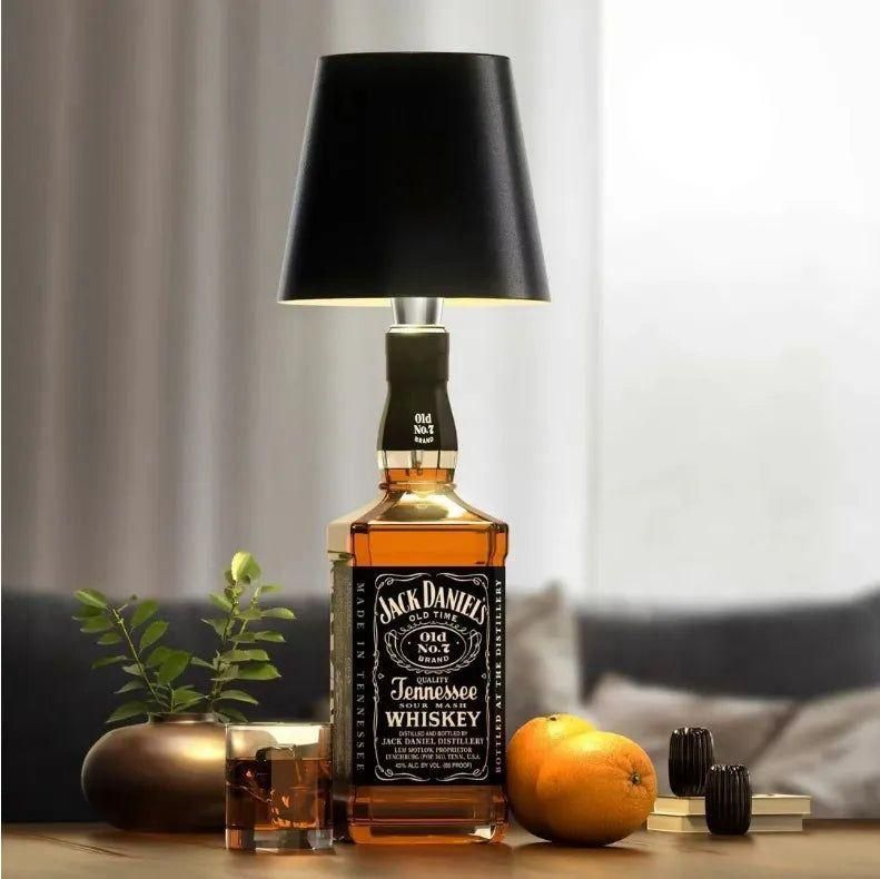 Wireless bottle lamp with rechargeable LED light